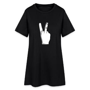 Donner le doigt - Provocateur sarcastique - Robe T-shirt Femme - noir - Devant