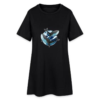 Baleines - Robe T-shirt Femme - noir - Devant