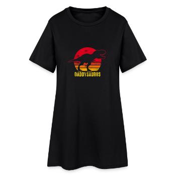 daddysaurus rex dinosaur fun father's day Dad - Women’s T-Shirt Dress - black - Front