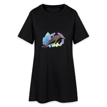 dolphin - Women’s T-Shirt Dress - black - Front