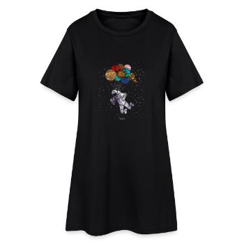 Astronaut Space Shuttle Geschenk - Frauen T-Shirt-Kleid - Schwarz - Vorne