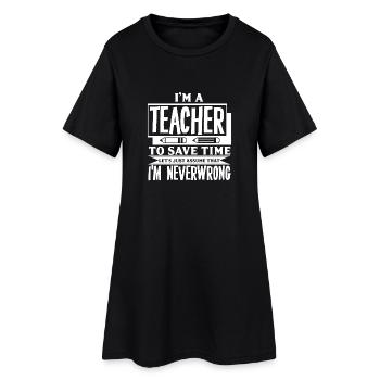professeur - Robe T-shirt Femme - noir - Devant