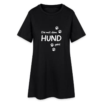 Qui part avec le chien - Robe T-shirt Femme - noir - Devant