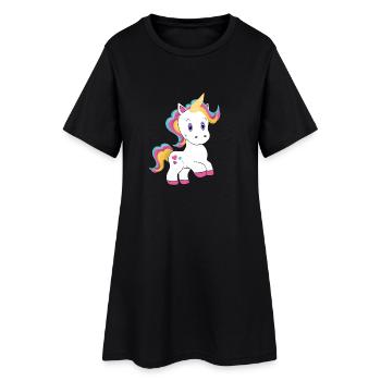licorne - Robe T-shirt Femme - noir - Devant