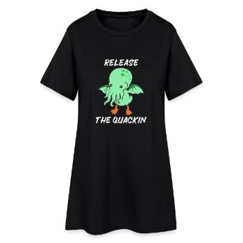 Release the Quackin Squeaky Duck Bath Duck - Women’s T-Shirt Dress - black - Front