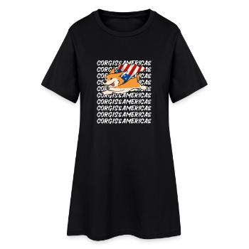 Super Corgi Volant Amérique Usa Amour des chiens - Robe T-shirt Femme - noir - Devant