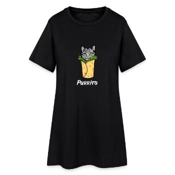Amant de chat d'amoureux de chat de chat de Burrito Meow - Robe T-shirt Femme - noir - Devant