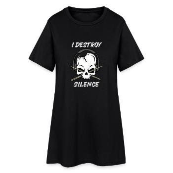 Drummer Drumsticks Band Lauter Metal Rock Geschenk - Frauen T-Shirt-Kleid - Schwarz - Vorne