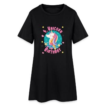 Licorne 4 ans 4 ans - Anniversaire de Licorne - Robe T-shirt Femme - noir - Devant