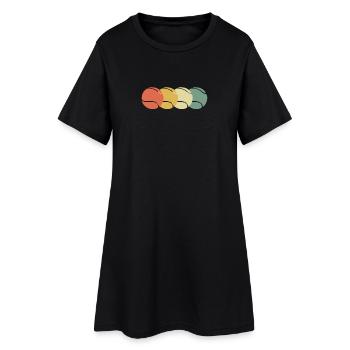 Tennis 70s Retro Look - Frauen T-Shirt-Kleid - Schwarz - Vorne