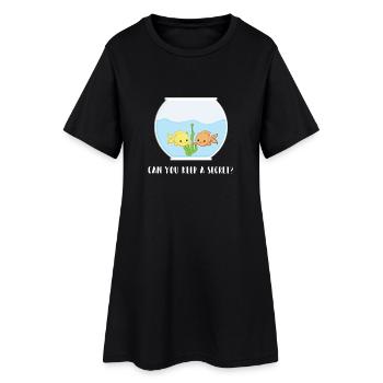 Fish - Fish Holder - Aquarist - Funny - Lol - Women’s T-Shirt Dress - black - Front