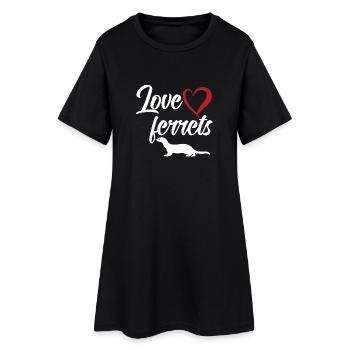 Ferret Friend - Ferret - J'adore les furets - Robe T-shirt Femme - noir - Devant