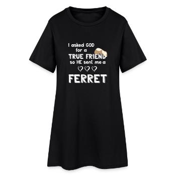 Ferret Friend - Ferret - Meilleur ami - Robe T-shirt Femme - noir - Devant