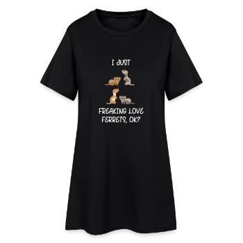 Ferret Friend - Ferret - Drôle - Cadeau - Robe T-shirt Femme - noir - Devant