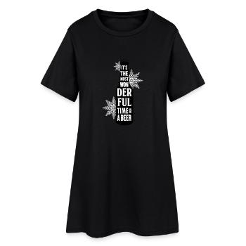 temps de bière - Robe T-shirt Femme - noir - Devant