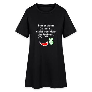 Immer wenn du lachst - Frauen T-Shirt-Kleid - Schwarz - Vorne