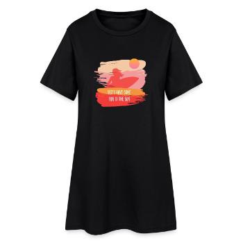 Esté, surfer - Robe T-shirt Femme - noir - Devant