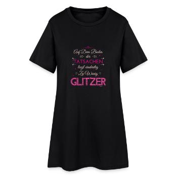 Glitter femmes cadeau maman fille drôle - Robe T-shirt Femme - noir - Devant