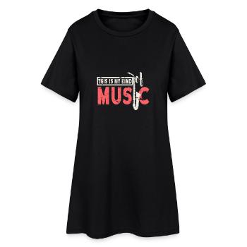 Saxophone - Robe T-shirt Femme - noir - Devant