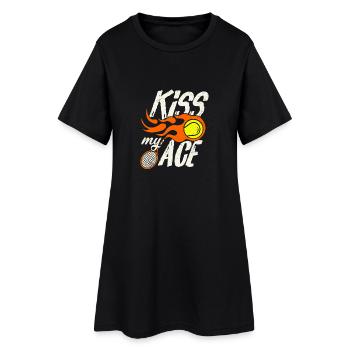 "Kiss my Ace" cadeau d'humour de tennis - Robe T-shirt Femme - noir - Devant