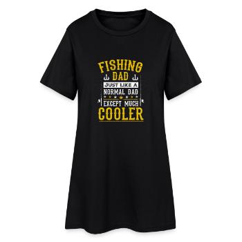 Pêche pêche drôle père cadeau anniversaire - Robe T-shirt Femme - noir - Devant
