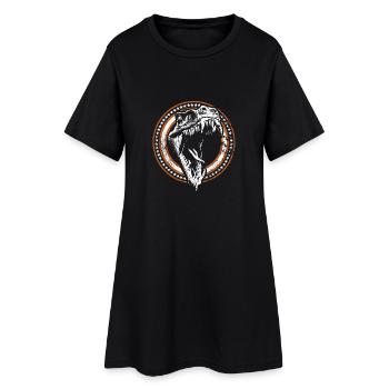 Dino grunge - Robe T-shirt Femme - noir - Devant
