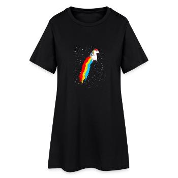 Licorne vole dans le cadeau de l'espace - Robe T-shirt Femme - noir - Devant