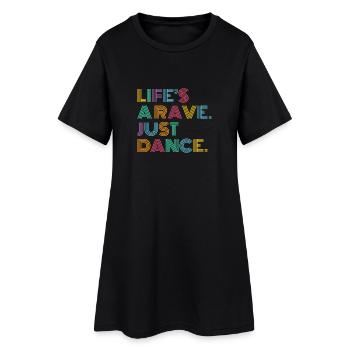 Das Leben ist ein Rave Tanzen Musik Bunt Geschenk - Frauen T-Shirt-Kleid - Schwarz - Vorne