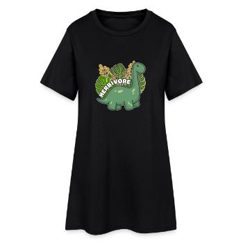 Cadeau végétalien végétalien de dinosaure de dinosaure de plante - Robe T-shirt Femme - noir - Devant