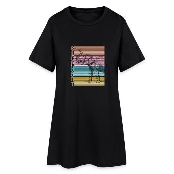 Elefant - Frauen T-Shirt-Kleid - Schwarz - Vorne