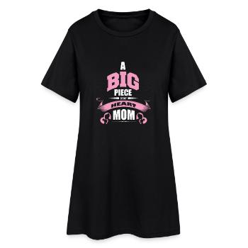 A Big Piece of my heart - Frauen T-Shirt-Kleid - Schwarz - Vorne