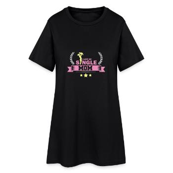 J'aime ma mère célibataire - Robe T-shirt Femme - noir - Devant
