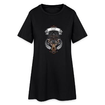 Eat, Sleep, Hunt! - Frauen T-Shirt-Kleid - Schwarz - Vorne