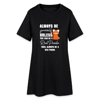 Panda Rouge - Ours Chat - Soyez toujours vous-même - Robe T-shirt Femme - noir - Devant