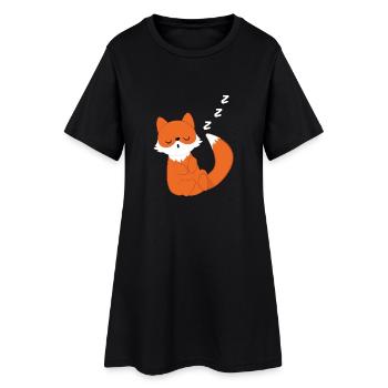 Fuchs - Füchsin - Fuchsliebhaber - Schlafen - Frauen T-Shirt-Kleid - Schwarz - Vorne