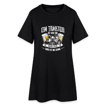 Landwirt Shirt · Landwirtschaft · Krug Bier - Frauen T-Shirt-Kleid - Schwarz - Vorne