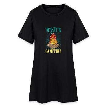 Maître feu de camp Camping Camper Tentes Cadeau - Robe T-shirt Femme - noir - Devant