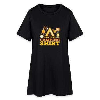 Shirt Camping Camper Tentes Cadeau - Robe T-shirt Femme - noir - Devant