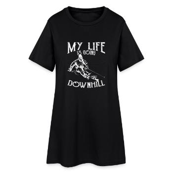 Downhill - Frauen T-Shirt-Kleid - Schwarz - Vorne