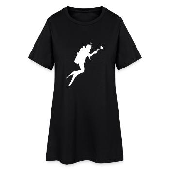 Cadeau cool de plongée - Robe T-shirt Femme - noir - Devant