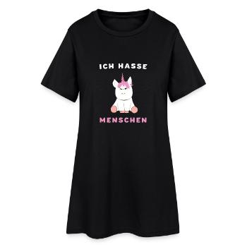 I hate people unicorn gift - Women’s T-Shirt Dress - black - Front