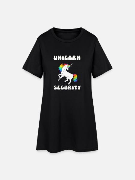 Unicorn Security - Frauen T-Shirt-Kleid - Schwarz