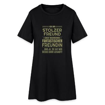 Stolzer Freund einer fantastischen Freundin Shirt - Frauen T-Shirt-Kleid - Schwarz - Vorne