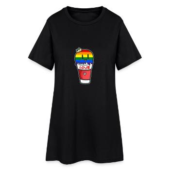 chemise gay lesbienne gay - Robe T-shirt Femme - noir - Devant