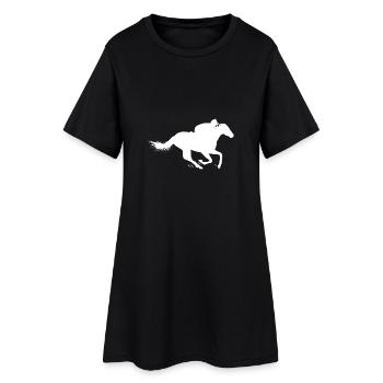 Cadeau de sport de courses hippiques - Robe T-shirt Femme - noir - Devant