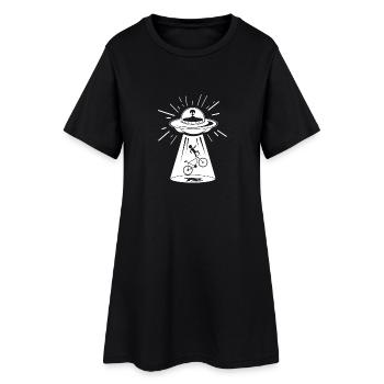 Drôle Cycliste Biker Roadcycling Roadbike Ufo TShir - Robe T-shirt Femme - noir - Devant