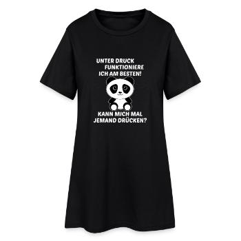 Unter druck funktioniere ich am besten! - Frauen T-Shirt-Kleid - Schwarz - Vorne