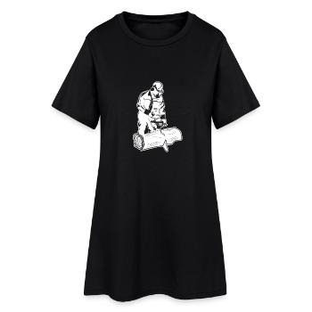 Chainsaw Lumberjack Woodworker Gift Idea - Women’s T-Shirt Dress - black - Front