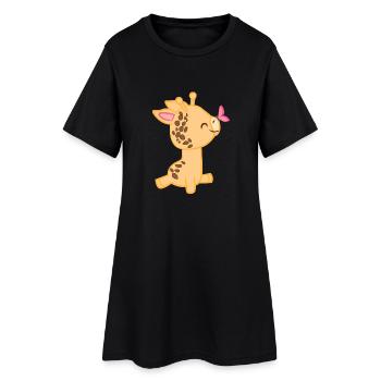 Girafe - Girafes - Girafe fan - Papillon - Robe T-shirt Femme - noir - Devant