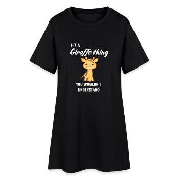 Girafe - Girafe - Girafe fan - Cadeau - Robe T-shirt Femme - noir - Devant